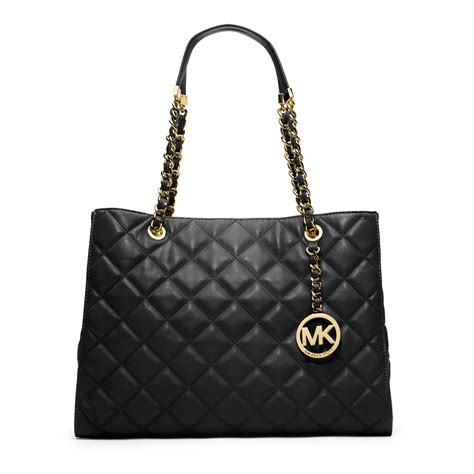 michael kors black tote handbag|michael kors black quilted handbags.